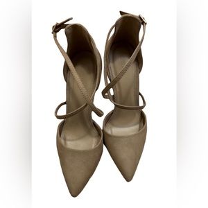 Forever 21 Suedette Pointed Toe Ankle Strap Pumps, Size 8